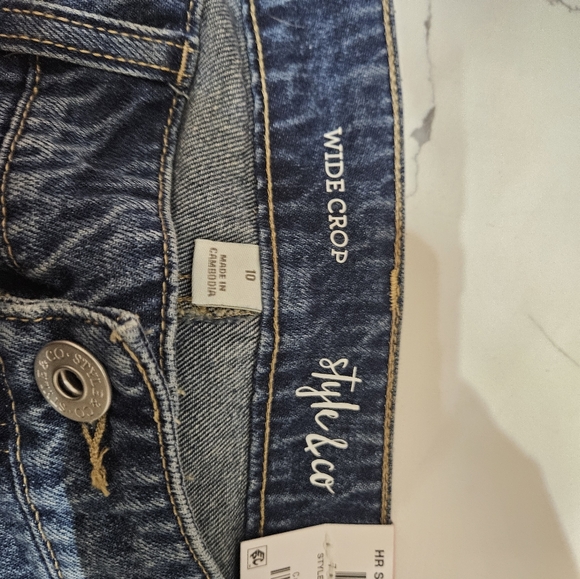 NWT style and co high rise slouchy crop size 10 - Picture 5 of 5